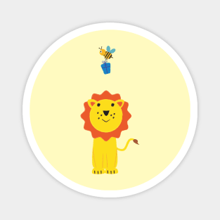 Lion and bee Magnet